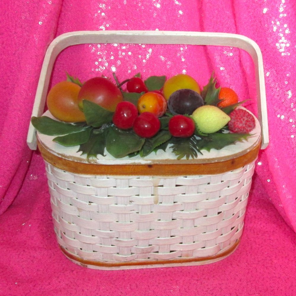 cottagecore vintage 1950s wood fruit purse rockabilly handbag